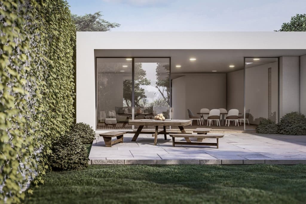 patio door architectural rendering