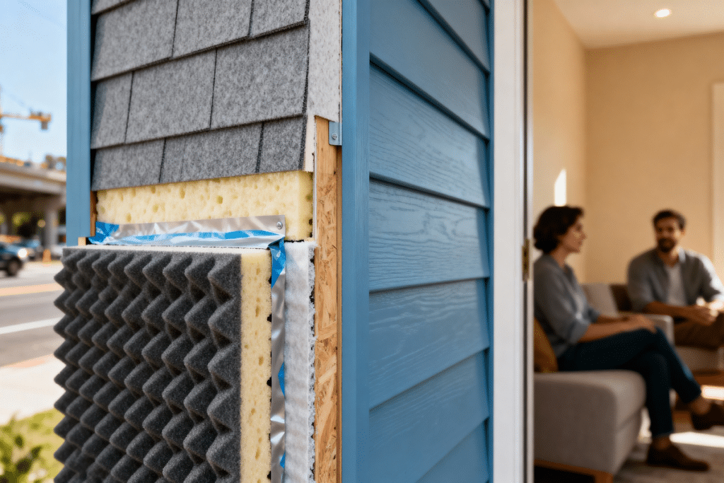 insulated vinyl siding siding on exterior walls reducing outdoor noise