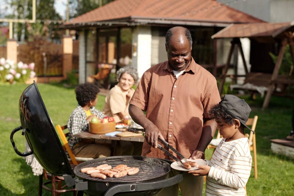 vinyl siding melting family grill barbecue outdoors